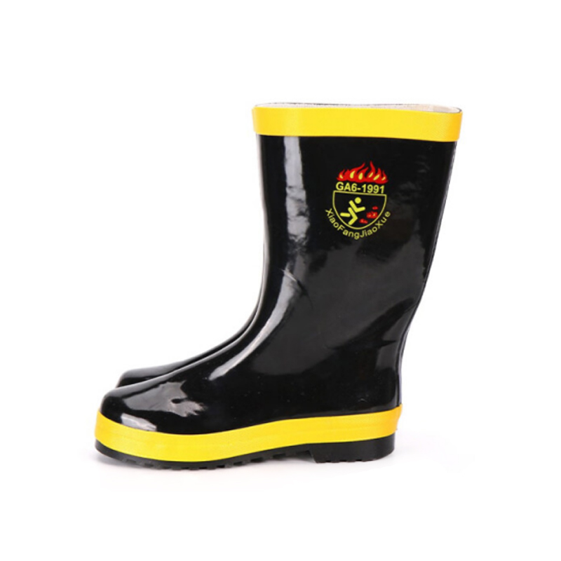 Stivali di gomma di salvataggio antincendio Scarpe di sicurezza in gomma antiscivolo resistenti alle alte temperature per vigile del fuoco